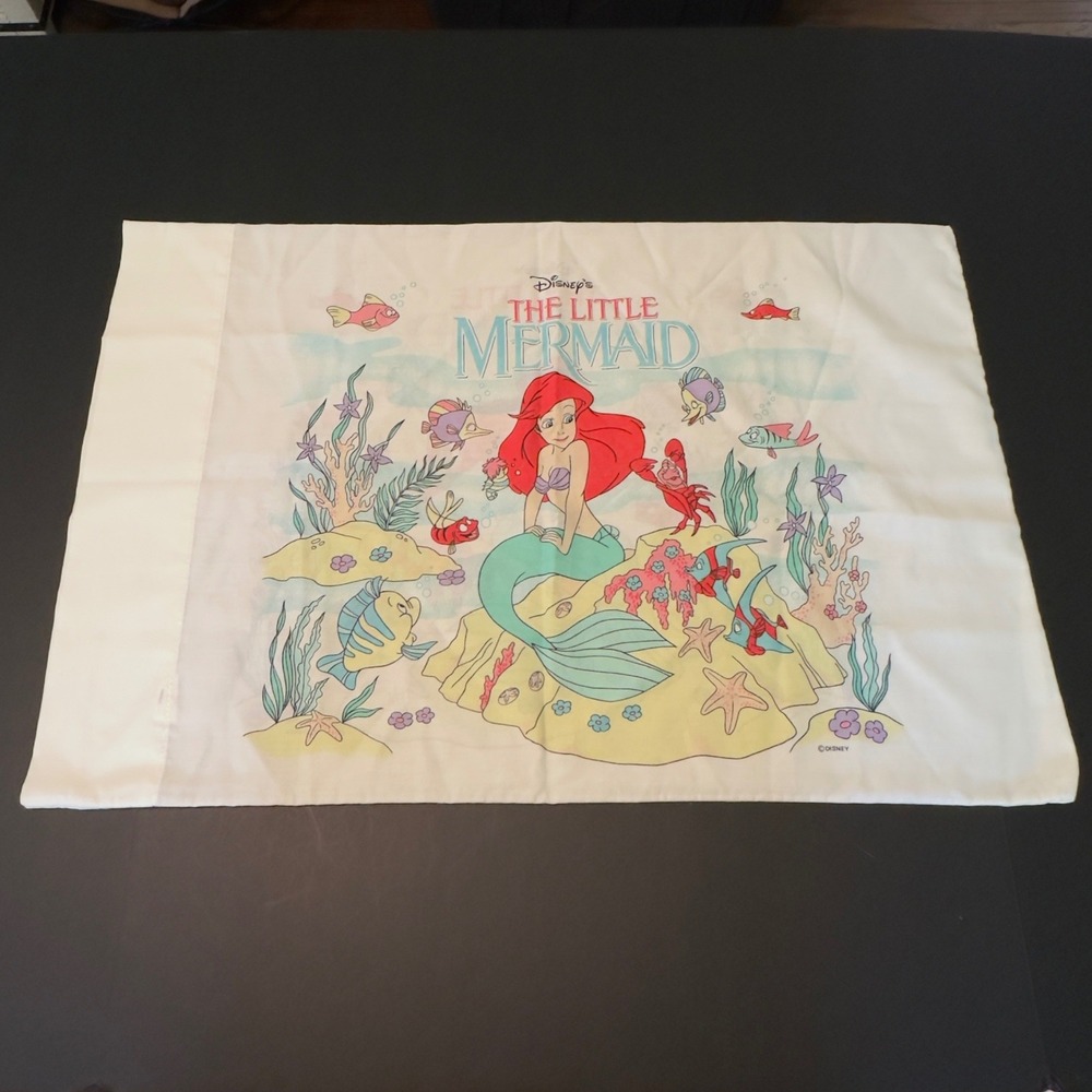 Vtg Disney The Little Mermaid Ariel Standard Pillowcase Springs Industries Y2K